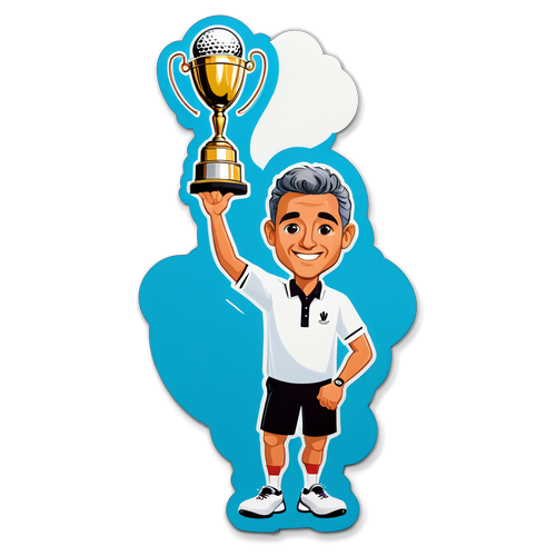 Ángel Cabrera levantando un trofeo de golf