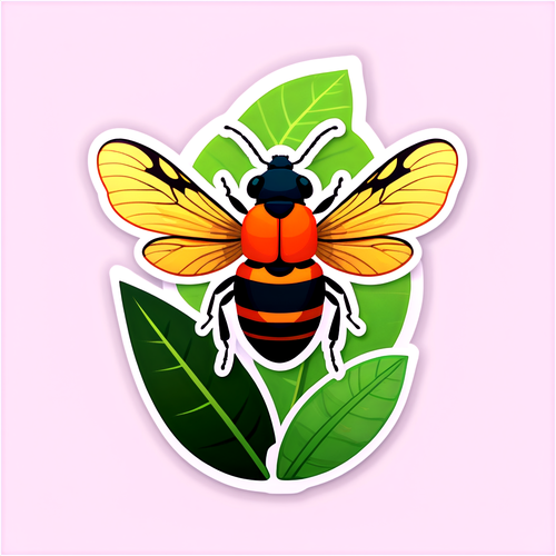 昆虫と植物をテーマにしたイラスト