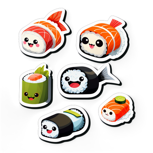 Rozkoszne Naklejki Sushi, Które Rozbawią Twoje Dzień! Zobacz Te Kawaii Rolkowe Cuda!