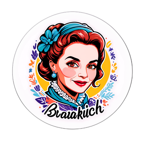 Sticker mit künstlerischer Darstellung von Barbara Karlich