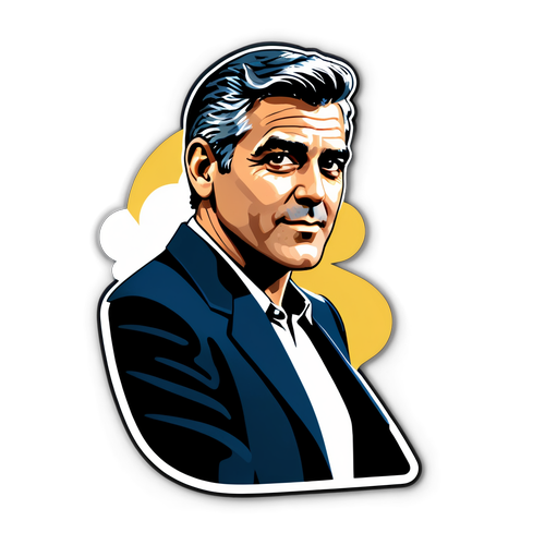 Sinemanın Efsanesi! George Clooney'nin Tarzını Yansıtan Sticker Tasarımı