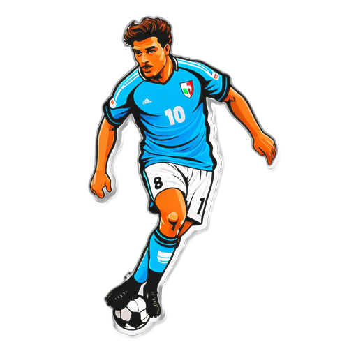 Stiker Artistik Alessandro Bastoni dalam Aksi