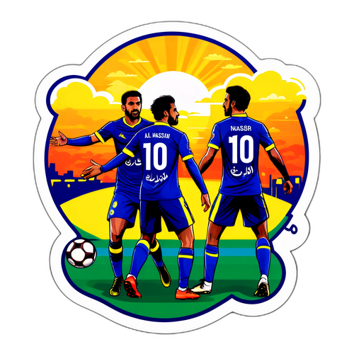 Sticker ya Kichangamfu ya Wachezaji wa Al-Taawoun na Al-Nassr Wakiwasiliana