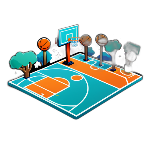Masining na Pagsasama ng Basketball Court at Mga Elemento ng Roblox