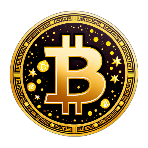 Stylowy symbol Bitcoina ze złota