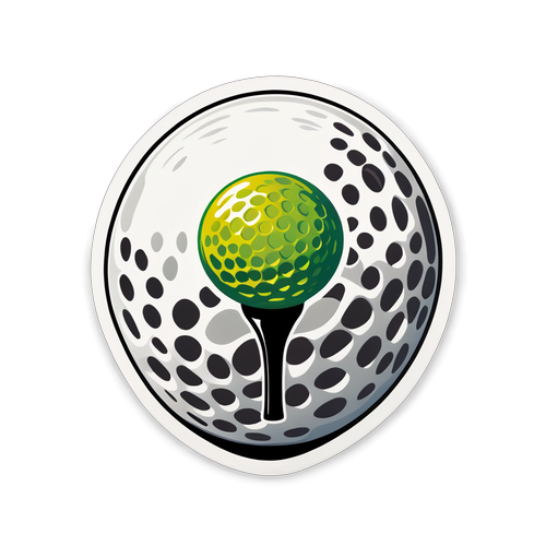 Minimalist Klistermärke med Golfboll