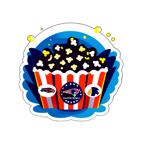 Sticker Super Bowl dengan Popcorn