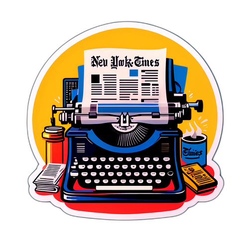 Retro-styled klistermærke af The New York Times