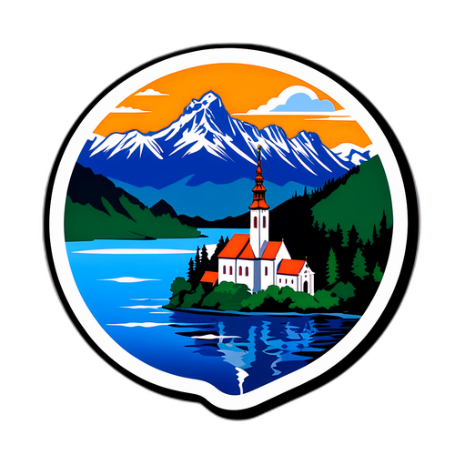Lake Bled Sticker Design
