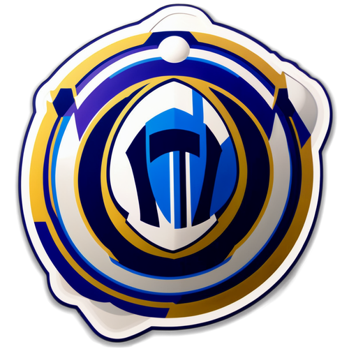 Stiker Inter Milan dengan Ball Sepak dan Garis Dinamis