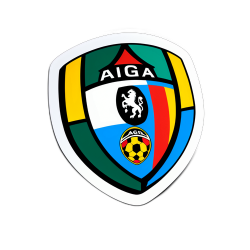 Sticker mit einem aufwändigen Fußballmotiv, das den Geist der Serie A verkörpert