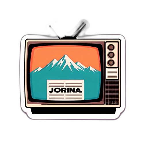 Sticker do Jornal Nacional com TV Vintage