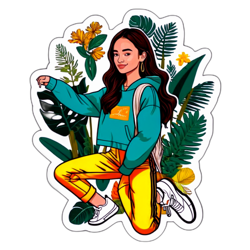 Sticker ni Kelsey Merritt na may Likha at mga Elemento ng Kalikasan