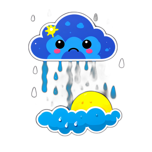 Thời tiết xấu với đám mây u ám và mưa rơi