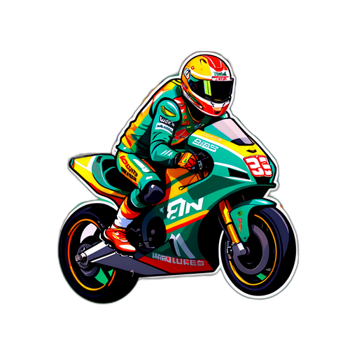 Animated Sticker of a Motorcycle Racer