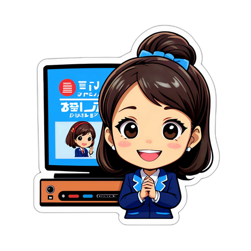 可愛い放送キャスターのイラスト