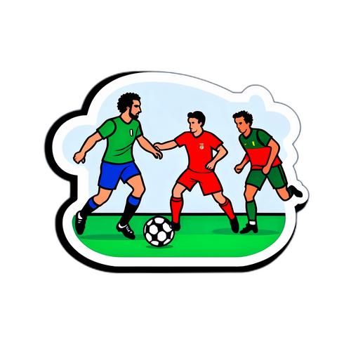 Scenă dintr-un meci de fotbal între Portugalia și Italia