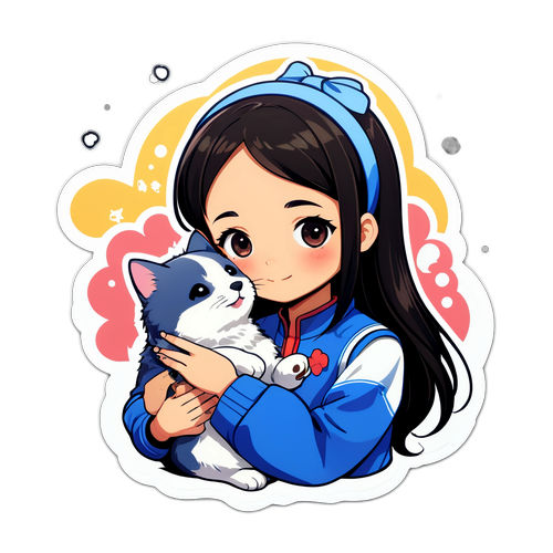 アイリヘイとペットの心温まるイラスト