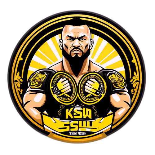 Stickers z logo KSW i wizerunkami znanych zawodników MMA