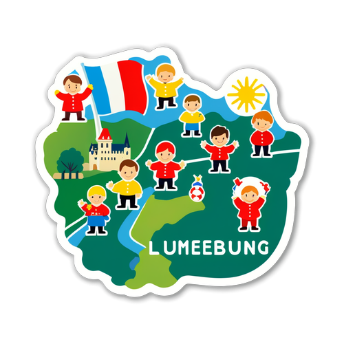 Aufkleber mit der Karte von Luxemburg