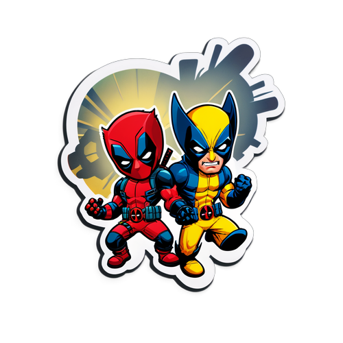 Unleash the Chaos! Deadpool and Wolverine Team Up in This Jaw-Dropping Comic Sticker!