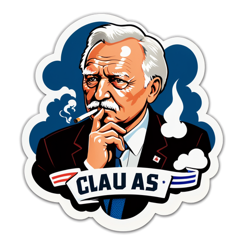 Cloudy Klaus s cigaretou a nápisem 'Václav Klaus'