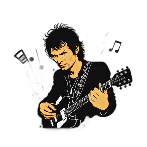Autocollant de Bertrand Cantat avec guitare