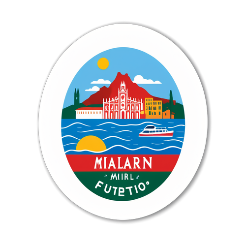 Un adesivo personalizzato del logo di Milan Futuro con simboli di Sestri Levante