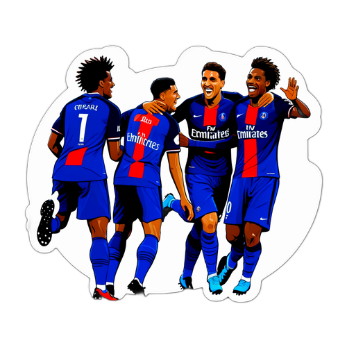 Sticker Pemain PSG Merayakan Gol