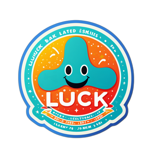 Sticker giải thưởng xổ số 'Luck smiles'