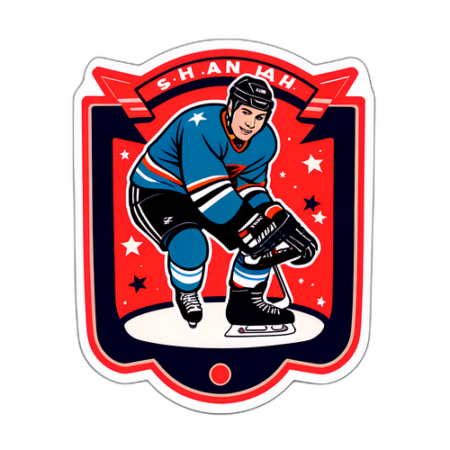 Retro stil shl-match grafik med puck och skridskor