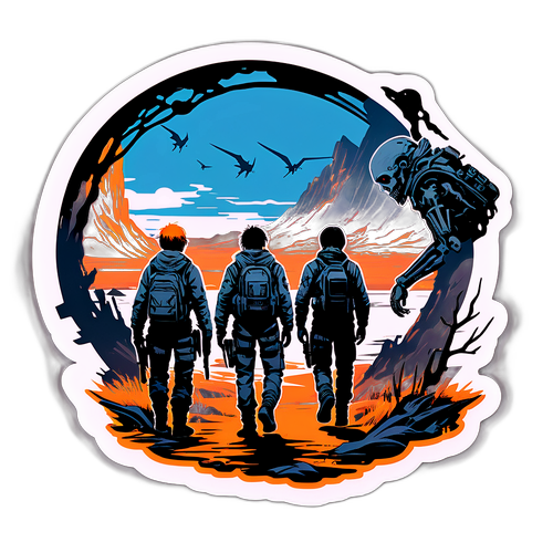 Динамическая наклейка с главными персонажами "Death Stranding 2"