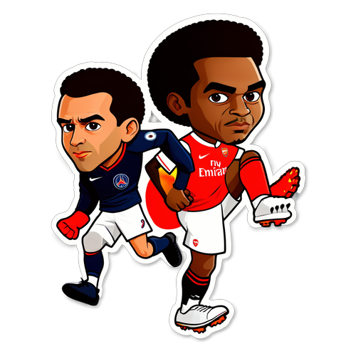 อาร์เซนอล vs PSG สไตล์การ์ตูนที่มีนักเตะชื่อดัง
