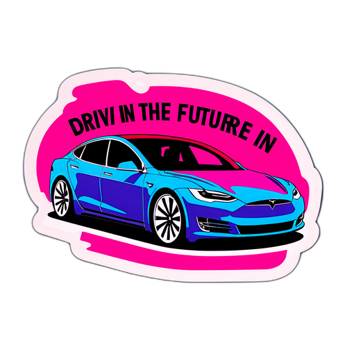 Een trendy sticker van een Tesla auto