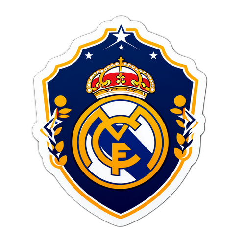 Дизайн стикера с логотипом Реал Мадрид