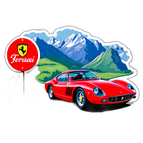 Ferrari Rouge sur Route Scénique