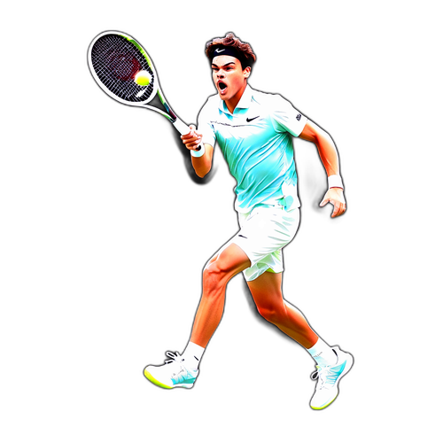 A adesivo de Taylor Fritz em ação