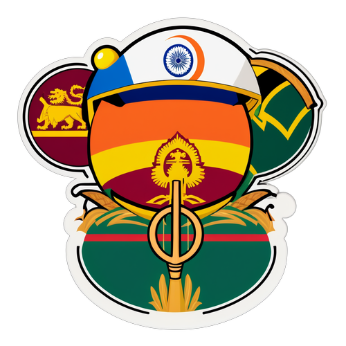 Ushindani Uliosheheni Hisia: Sticker Hii ya Kriketi kati ya India na Sri Lanka inakukumbusha Umuhimu wa Rangi na Mchezo!