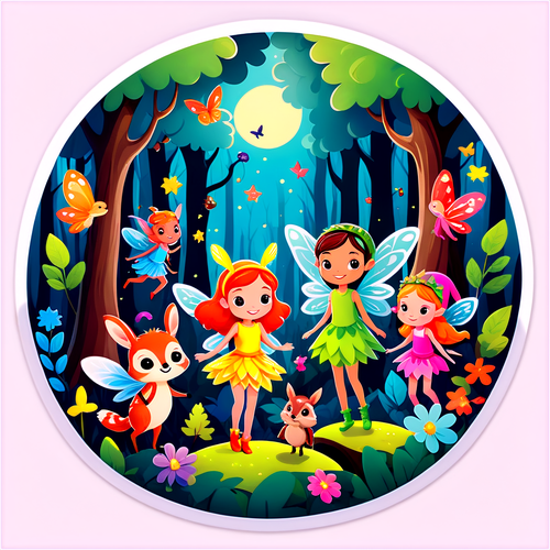 Magical Forest with Fairies and Woodland Creatures