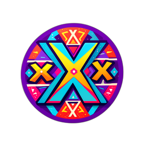 Design samolepky s nápisem 'X'