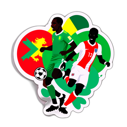 Energetický fotbalový zápas Anglie a Senegalu
