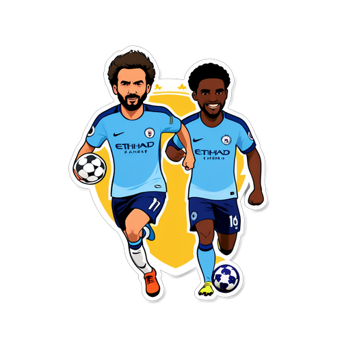 Energetisk sticker med rivalisering mellem Man City og Chelsea