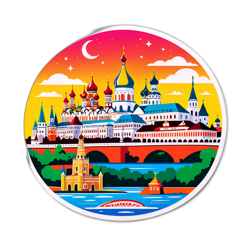 Стикер с изображением Ростова-на-Дону в стиле городской мечты