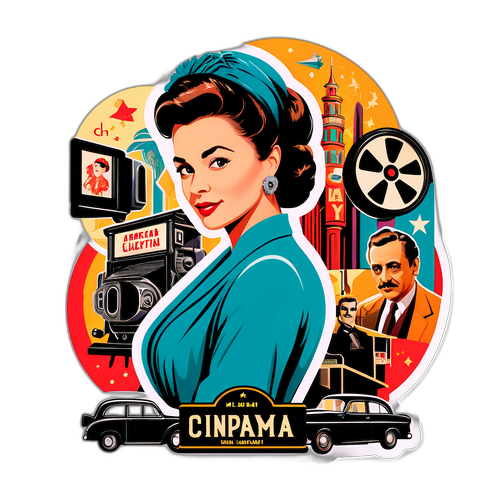 Hülya Koçyiğit Vintage Film İllüstrasyonu