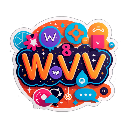 Masiglang Sticker na may 'www'