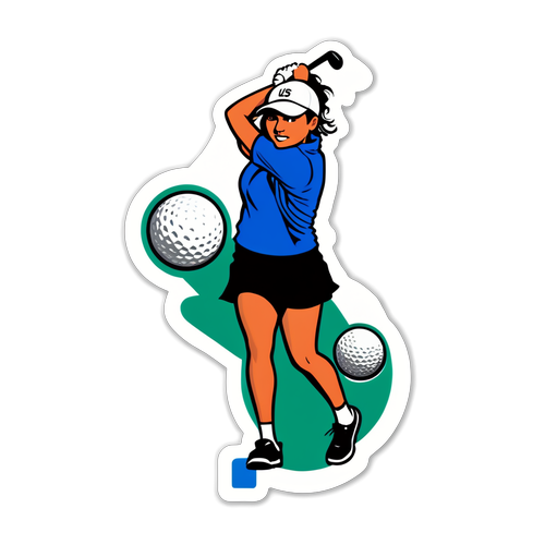 US Open Golf Kvinnor Edgy Klistermärke
