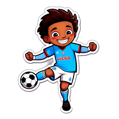 שחקן כדורגל חמוד מצייר סלטה ויגו