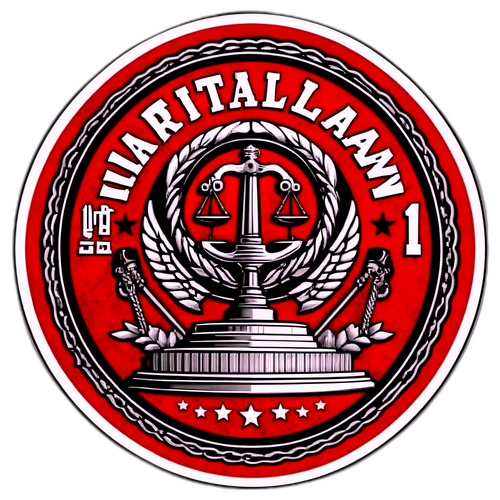 Autocolant informativ despre legea marțială