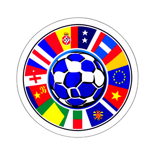 Sticker Euro 2025 z flagami