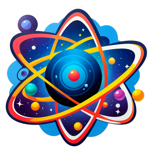 Universe in Atom Sticker